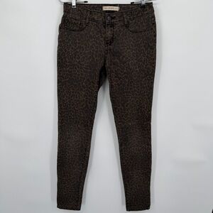 Bullhead Low Rise Leopard Print Skinny Jeans
